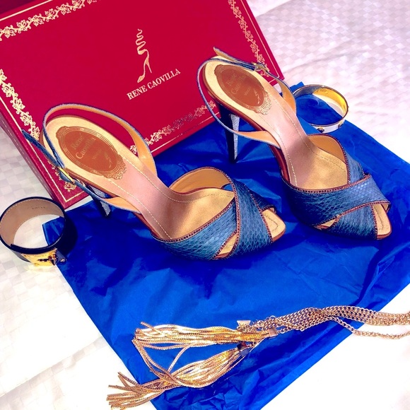 Rene Caovilla Slingback Sandal - Sparkle Bottom - Picture 4 of 12